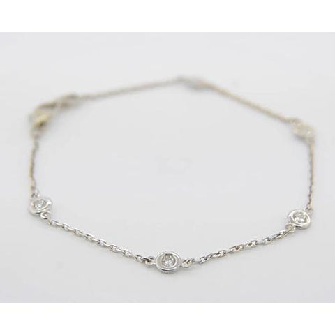 Diamond Round Bracelet 1.50 Carats Bezel Set Jewelry New Tennis Bracelet