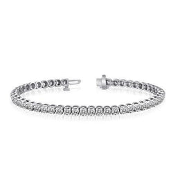 Natural Earth Mined Diamond Round Cut Bracelet White Gold 5 Carats