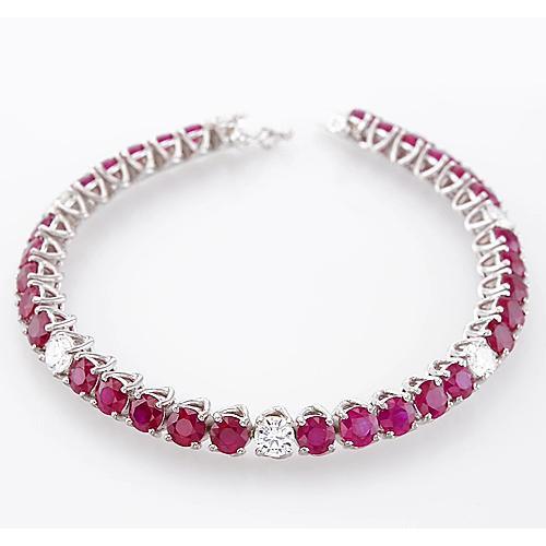 Diamond Ruby Tennis Bracelet   Prong Set Women Lady’s Brilliant Engagement    Jewelry Gemstone Bracelet