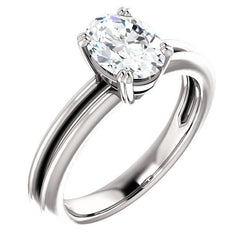 Diamond Solitaire Engagement Ring 2 Carats Split Shank Women Jewelry