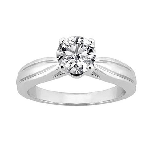 Diamond Fancy  Engagement Gold White Solitaire Ring