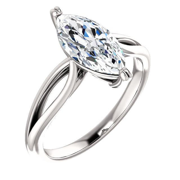 Oval Lady’s Fancy Wedding Engagement White Gold Diamond Solitaire Ring