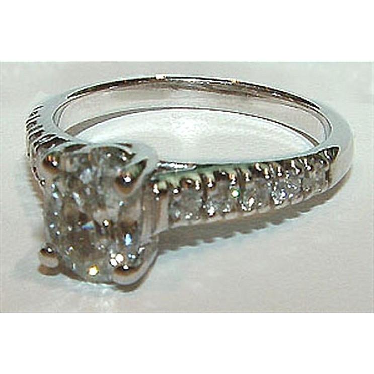 New Style Solitaire Ring with Accents White Gold Diamond  