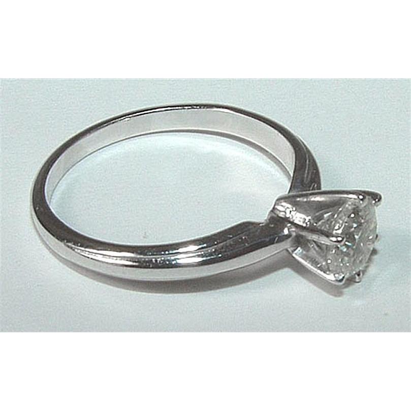 simple Design Ladies White Gold  Solitaire Ring