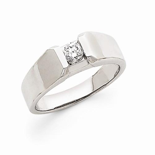 Fancy Antique Bid Size  Sparkling Vintage Style White Gold Diamond Solitaire Ring 