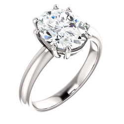 Diamond Solitaire Ring 3.50 Carats Women White Gold Jewelry