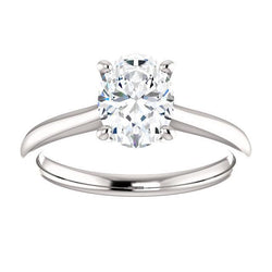 Lab Grown Diamond Solitaire Ring 5 Carats Cathedral Setting White Gold 14K