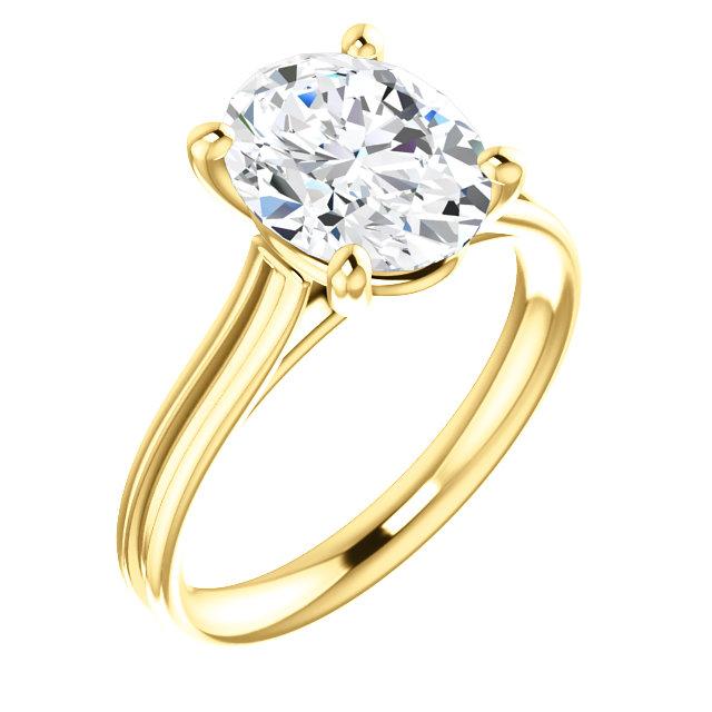 Diamond Solitaire Ring 5 Carats Women Yellow Gold 