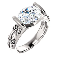 Diamond Solitaire Ring Antique Style 2.50 Carats Filigree White Gold