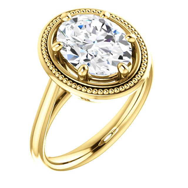 Yellow Gold Lady’s Solitaire White Gold Diamond Ring  