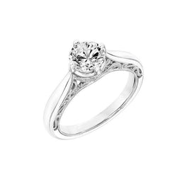Diamond Vintage Style Solitaire Ring White Gold 2 Carats