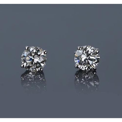 Brilliant Sparkling Stud Earrings White Gold Diamond 