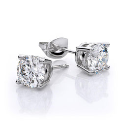 Diamond Stud Earring 2 Carats White Gold Fine Jewelry
