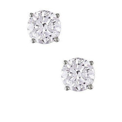 Lab Grown Diamond Stud Earring Solid White Gold Women Jewelry 2 Carats