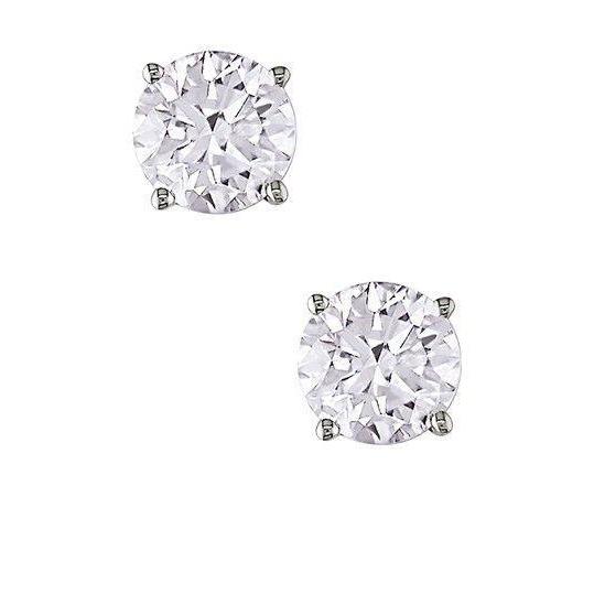 Diamond Stud Earring Solid White Gold Women Jewelry 2 Carats Stud Earrings
