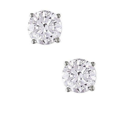 Diamond Stud Earring Solid White Gold Women Jewelry 2 Carats Stud Earrings