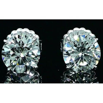 Fancy Princess Cut Style White Gold Diamond Stud Earrings