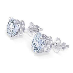 Diamond Stud Earrings 1.80 Carats White Gold 14K