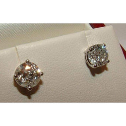 Diamond Stud Earrings 1.80 Carats New White Gold 14K