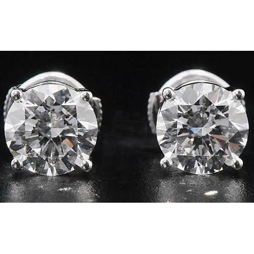  New High Quality Wedding  Stud Earrings White Gold Diamond