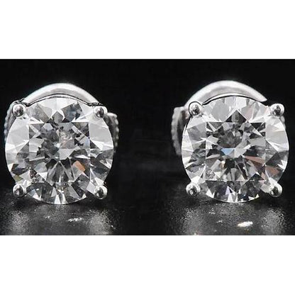  New High Quality Wedding  Stud Earrings White Gold Diamond