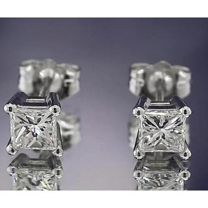 Diamond  Brilliant Engagement White Gold Diamond  Stud Earrings