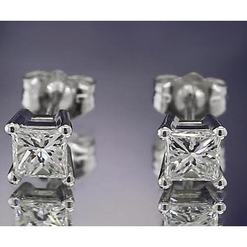 Diamond  Brilliant Engagement White Gold Diamond  Stud Earrings