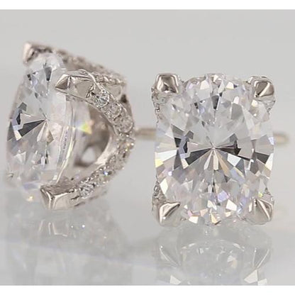  Sparkling Unique Lady’s White Gold  Stud Earrings 