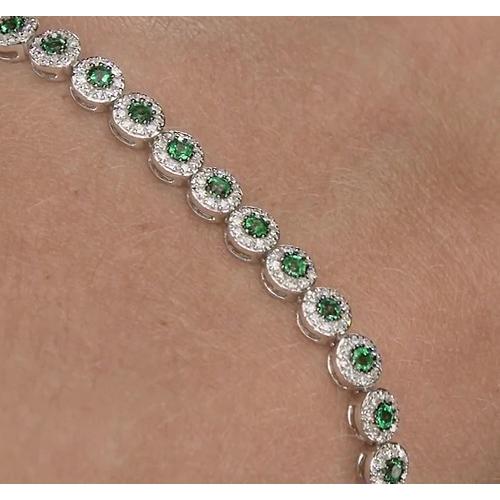 Diamond Tennis Bracelet  Best  Green Sapphire Prong Set Gemstone Bracelet