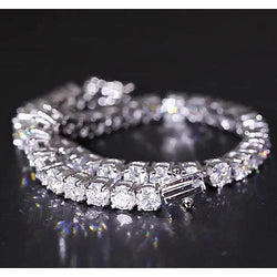 Genuine  Diamond Tennis Bracelet 12.50 Carats Women White Gold Jewelry