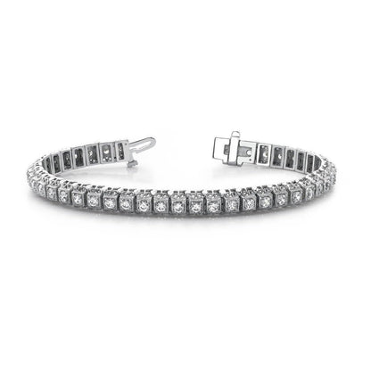 Diamond Tennis Bracelet 5.75 Carats Diamonds White Gold 14K Tennis Bracelet