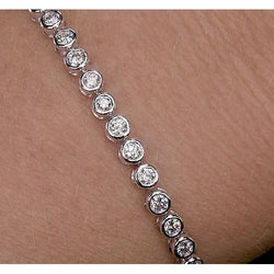 Genuine  Diamond Tennis Bracelet 6 Carats Bezel Set Jewelry F Vs1
