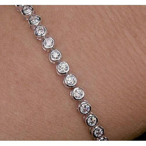 Diamond Tennis Bracelet 6 Carats Bezel Set Jewelry F Vs1 Tennis Bracelet