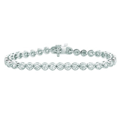 Lab Grown Diamond Tennis Bracelet 7 Carats White Gold Jewelry