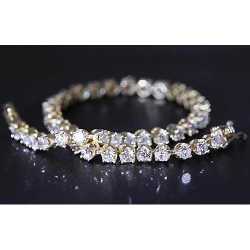 Diamond Tennis Bracelet 8 Carats F Vs1 Yellow Gold Women Jewelry Tennis Bracelet