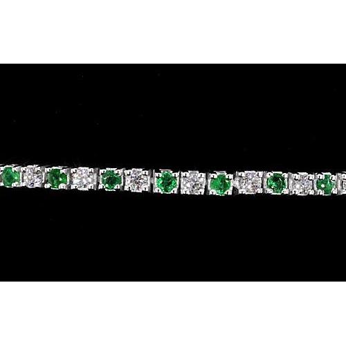 Womans Weeding Diamond Tennis Bracelet Green Sapphire 6 Carats Women Jewelry White Gold Gemstone Bracelet