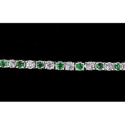 Womans Weeding Diamond Tennis Bracelet Green Sapphire 6 Carats Women Jewelry White Gold Gemstone Bracelet