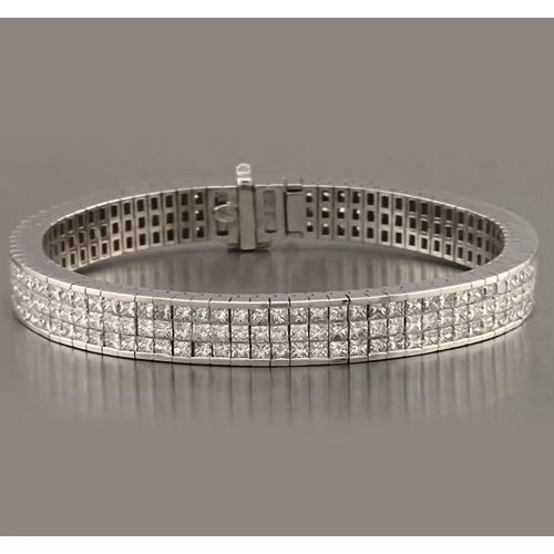 Diamond Tennis Bracelet Pavé Set 24.90 Carats White Gold 14K Tennis Bracelet