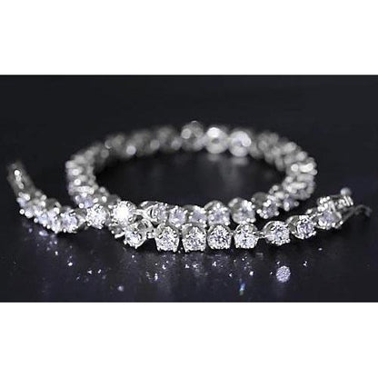 Diamond Tennis Bracelet Prong Set 8.60 Carats White Gold 14K Jewelry Tennis Bracelet