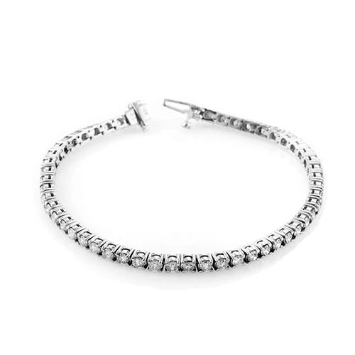 Lab Grown Diamond Tennis Bracelet Round Cut 6 Carats White Gold Jewelry