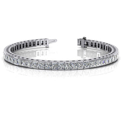 Real  Princess Diamond Tennis Bracelet White Gold 14K Jewelry 11.20 Carats