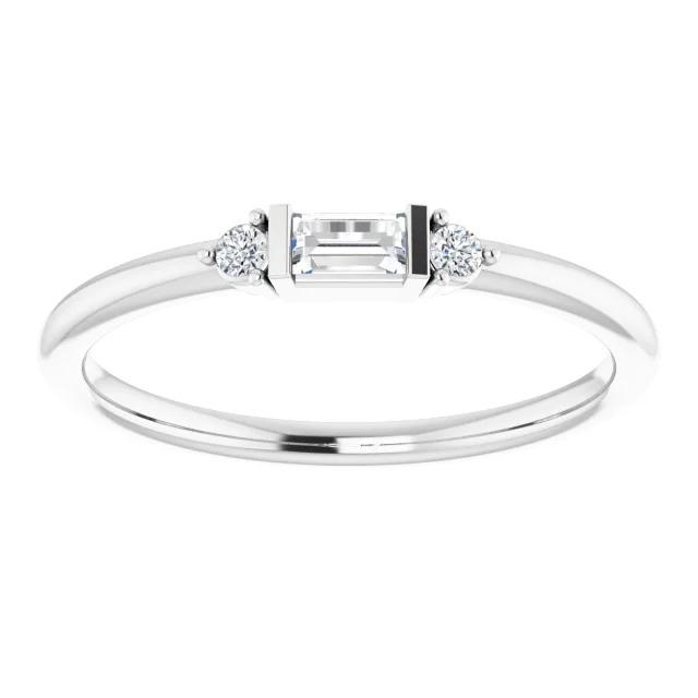 Diamond Three Stone Ring 0.70 Carats White Gold 14K Three Stone Ring