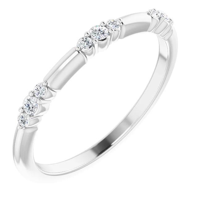 Diamond Wedding Band 0.60 Carats Prong Setting White Gold Band