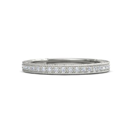 Diamond Wedding Band 0.70 Carats Antique Style Milgrain Women Jewelry Eternity Band
