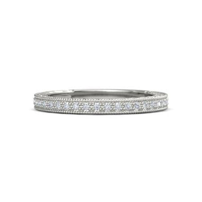 Diamond Wedding Band 0.70 Carats Antique Style Milgrain Women Jewelry Eternity Band