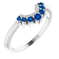 Diamond Wedding Band 1 Carat Blue Sapphires