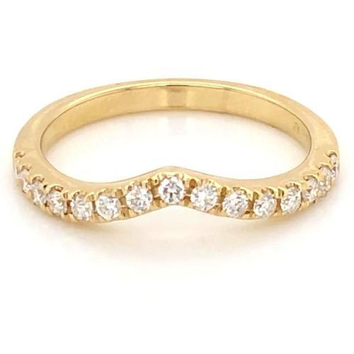 Diamond Wedding Band 1 Carat Prong Setting Women Fine Jewelry Yellow Gold Half Eternity Band