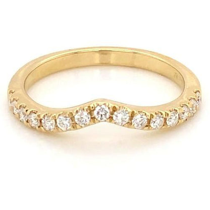 Diamond Wedding Band 1 Carat Prong Setting Women Fine Jewelry Yellow Gold Half Eternity Band
