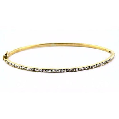 Diamond Women Bangle 2 Carats Yellow Gold 14K Jewelry Bangle