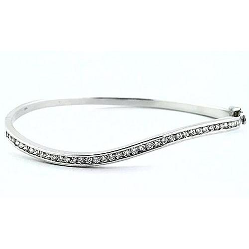 Diamond Women Bangle 3 Carats White Gold 14K Jewelry Bangle